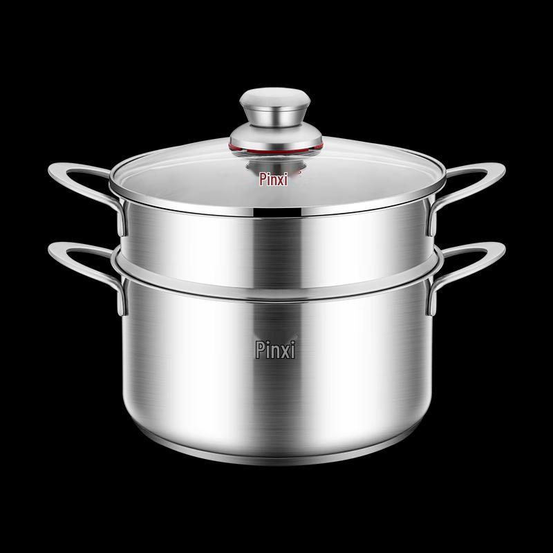 Pinya 304 Stainless Steel Double-Layer Steamer Pot