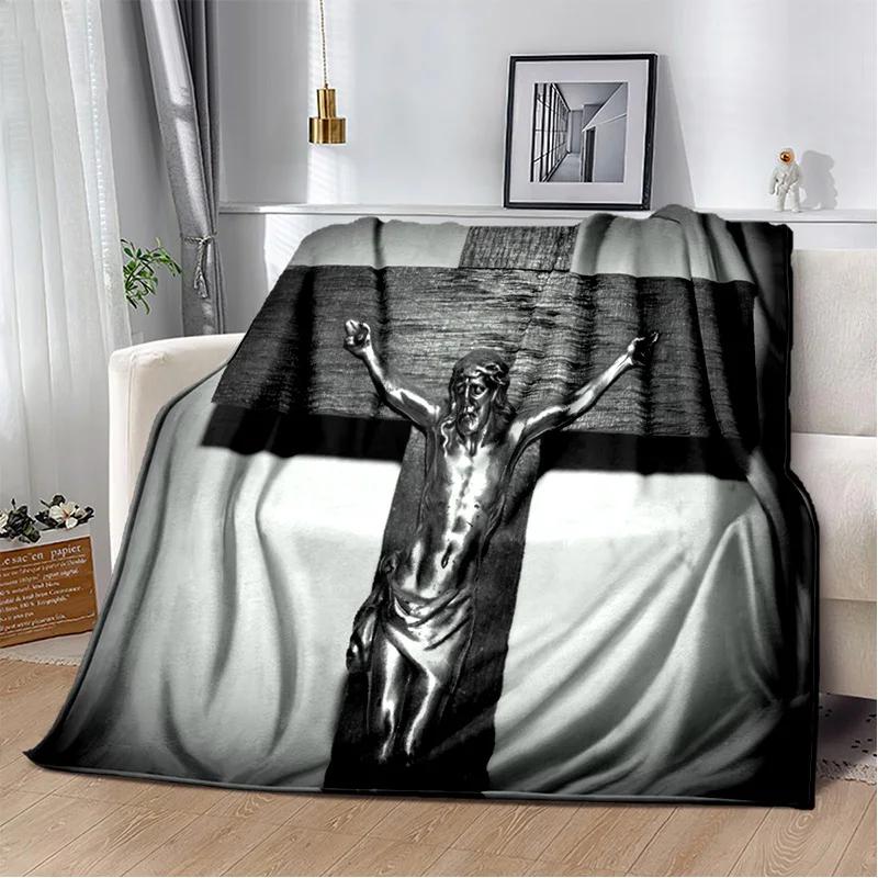 Holy Bible Cross Jesus Pray Soft Plush Blanket,Flannel Blanket Throw Blanket for Living Room Bedroom Bed Sofa Picnic Cover Kids