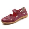 Women's Summer PU Leather Big Size Hollow Out Sandals Solid Color Casual Cave Shoes