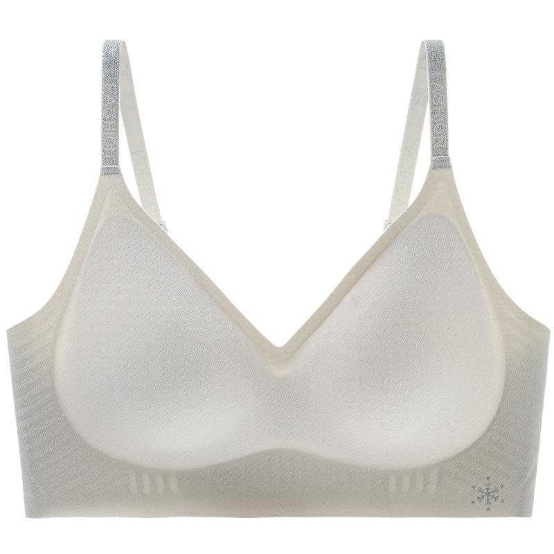 Traceless small chest jelly strip soft support lifting and gathering anti-sagging Traceless breathable bra