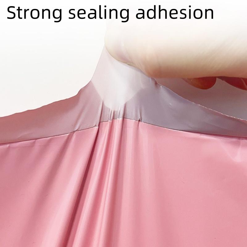 100 Adet/paket Plastik Kargo Poşeti TEŞEKKÜR Kalp Desenli Zarf Kurye Çantası PE Su Geçirmez Kalınlaştırılmış Ekspres Posta Ambalaj Çantaları