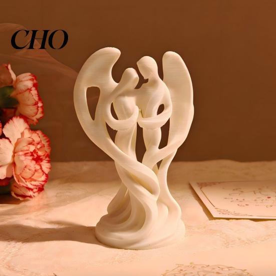 Spiritual Protection Gift Angel Mother And Child Ornaments 3D Printed Smooth Lines Companionship Statue Compact Decorative Figurine Symbolizing