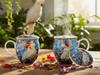 Porcelain Mug Barrel With Lid Cockatoo Parrot For Coffee Tea