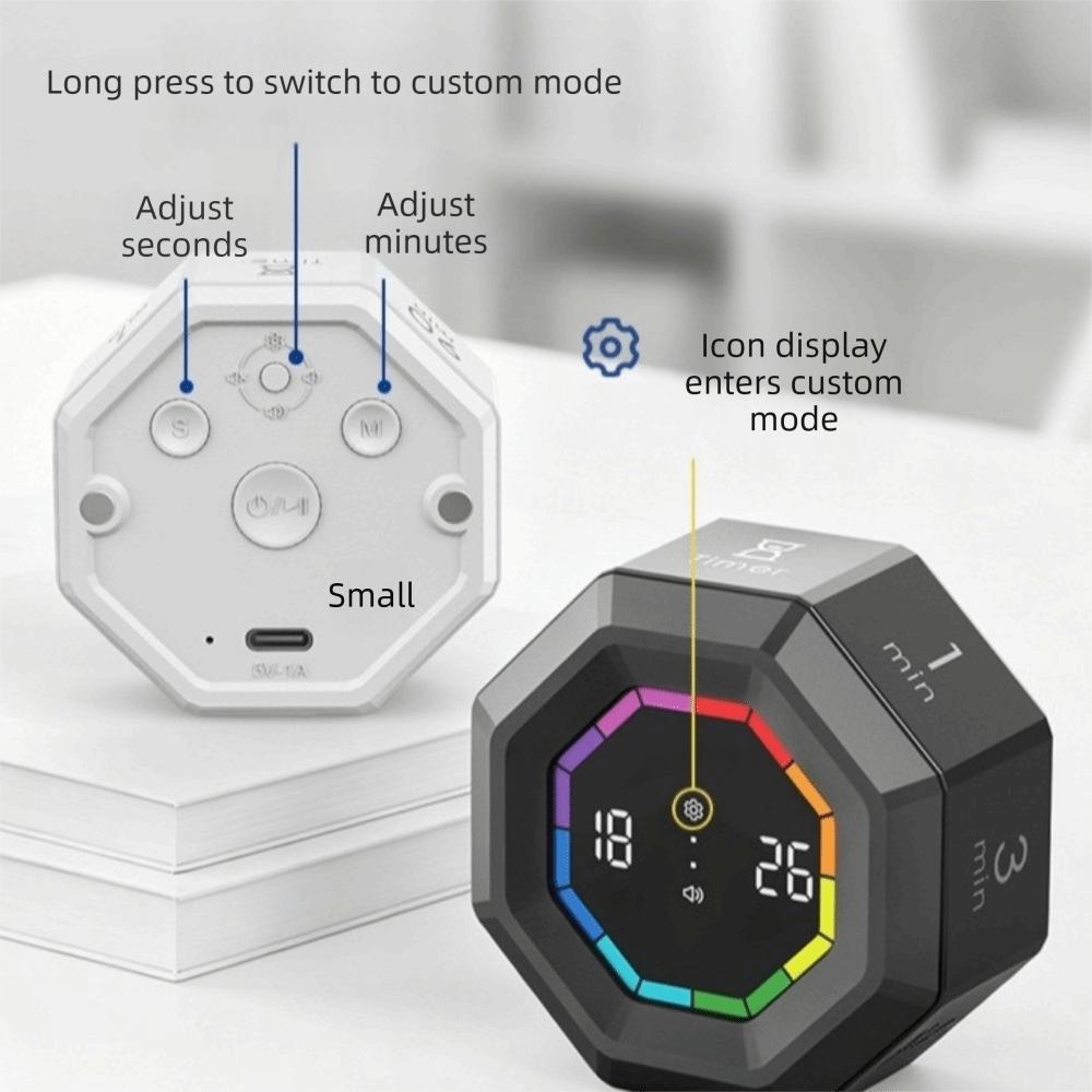 LED Display Gravity Sensor Timer Magnetic Cube Timer Multifunctional Flip Timer Clock  Alarm Clock
