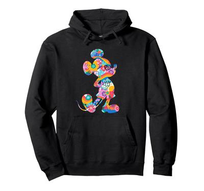 Disney Unisex Adult Mickey Mouse Pride Pose Rainbow Icon Phil Graffiti Hoodie Black S