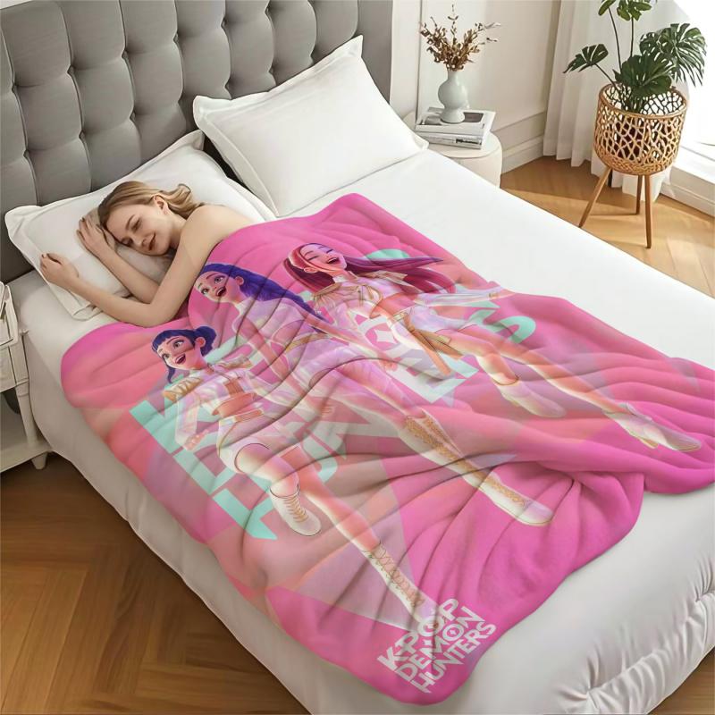 Coperta Tematica K-Pop Demon Hunter, Morbida e Accogliente Coperta in Flanella, Coperta Regalo per Fan, Coperta Multiuso per Casa e Tempo Libero