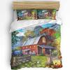 Farm Life Barn Retro Tck stic Duvet Cover With Pillow Case Custom 3pcs Bedding Set Quilt Cover Double Bed Home Textile