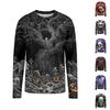 Men's Halloween Print Neck Long Sleeve T-Shirt