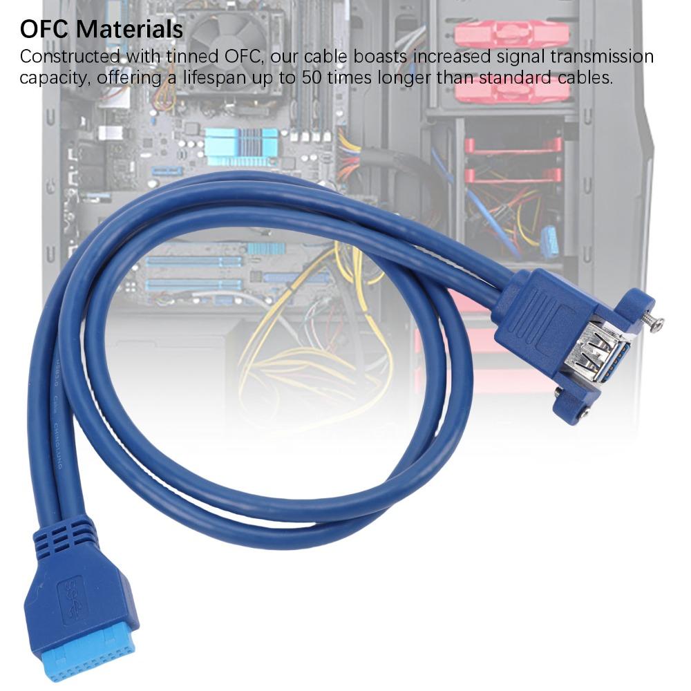 50cm USB 3.0 Extension Cable Dual Ports Panel Cable Motherboard Extension Cable  PC Building