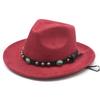 New jazz hat hat ethnic Tibetan style western cowboy hat windbreak rope top hat autumn and winter men's and women's felt hats