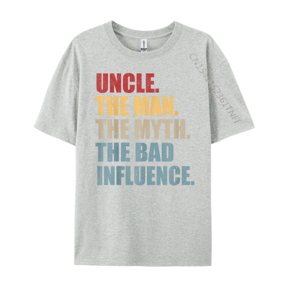 Vintage Fun Uncle Man Myth Bad Influence Funny Mens TShirts New Year Creative