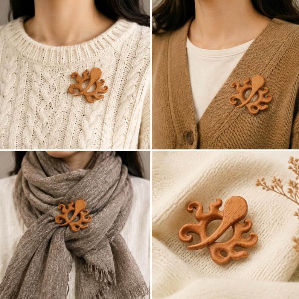 2pcs Creative Design Octopus Brooches Pin Multifunctional Animal Brooch Pin For Sweaters