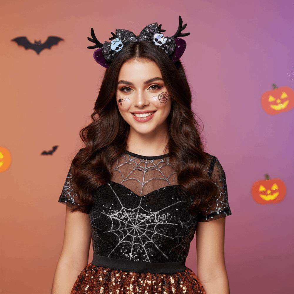 Cute Halloween Hairband Plush Spider Web Headband Fashion Party Hair Hoop Hair Accessories