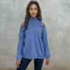 2024 Fall/Winter Women's Off-the-Shoulder Turtleneck Sweater: Sexy European-American Style, Loose-Fit Pullover Tops