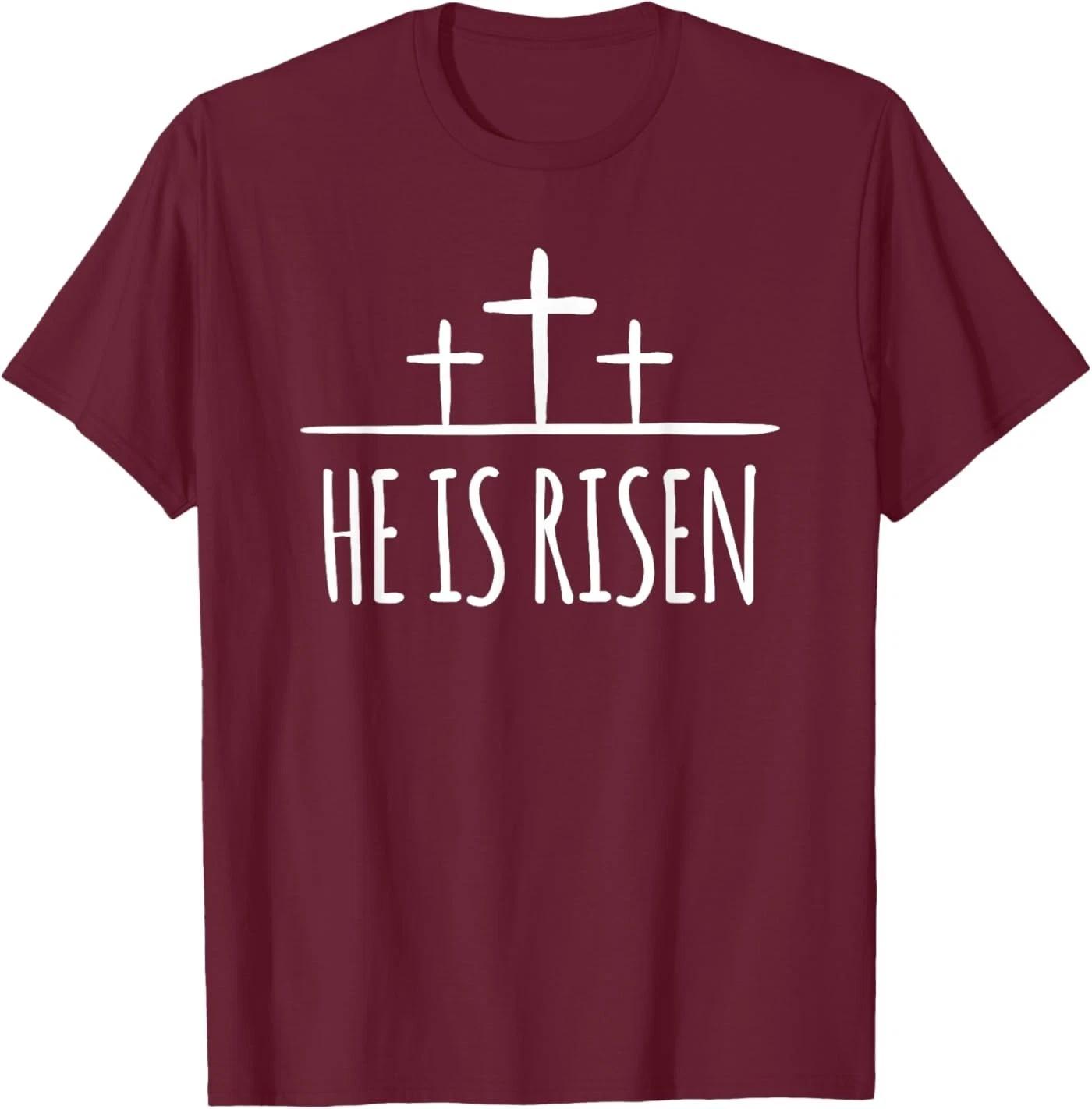 Easter He is Risen Shirt for Christians T-Shirt L