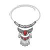 Mehrschichtige Böhmische Quaste Statement Halskette Für Frauen Geschnitztes Auge Vintage Ethnisch Lange Kette Anhänger Halskette Collier Femme