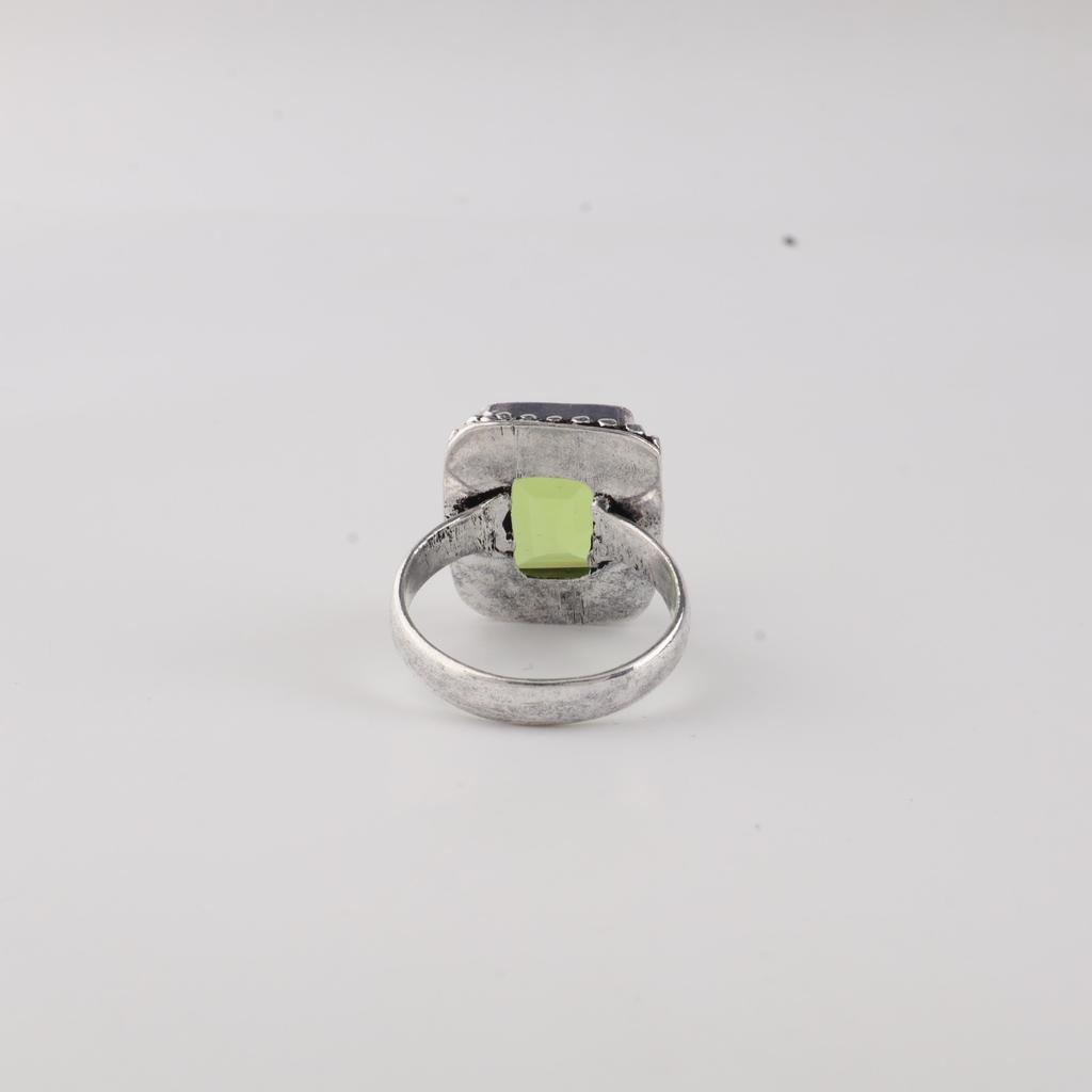 Green Peridot Gemstone 925 Sterling Silver Handmade Jewelry Stylish Ring For Wedding RR-74-7