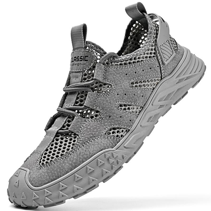 Super Breathable Hiking Shoes Rubber Anti Slip Climbing Trekking Shoes Outdoor Anticollision Sneakers Men Pigskin Walking Shoes