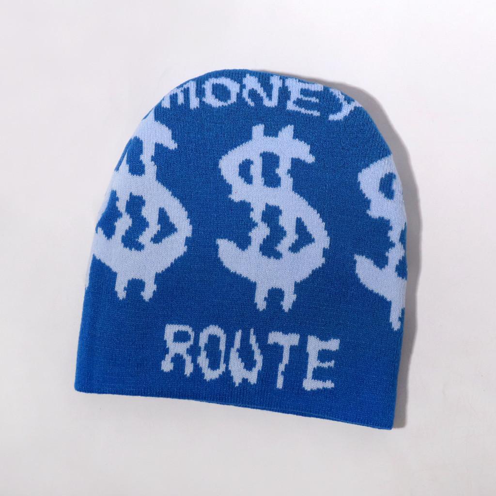 Fashion Knitted Hat With Money And Letter Printing Design For Daily Cold Season
