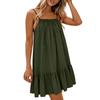 Women's Summer Color Spaghetti Strap Sundress - Casual Beach Dress, Comfortable Tank Dress for Vacation