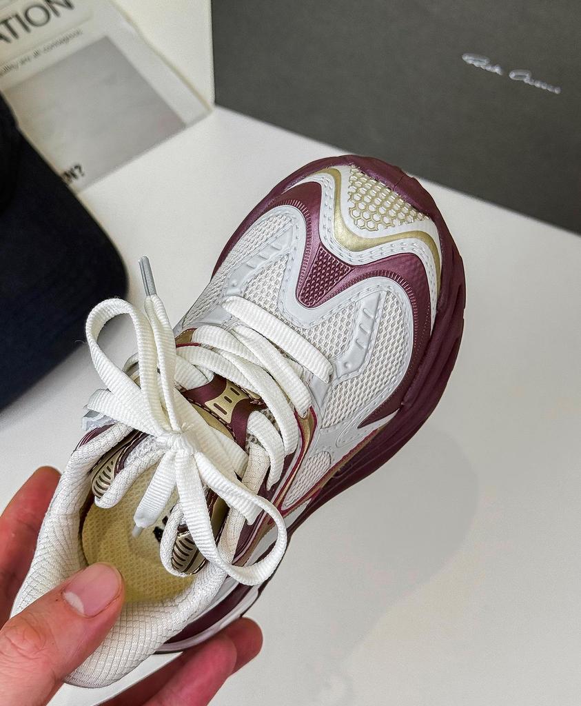 Spring 2026 Girls' Fashionable Lace Bow Trainer Shoes with Double Shoelaces