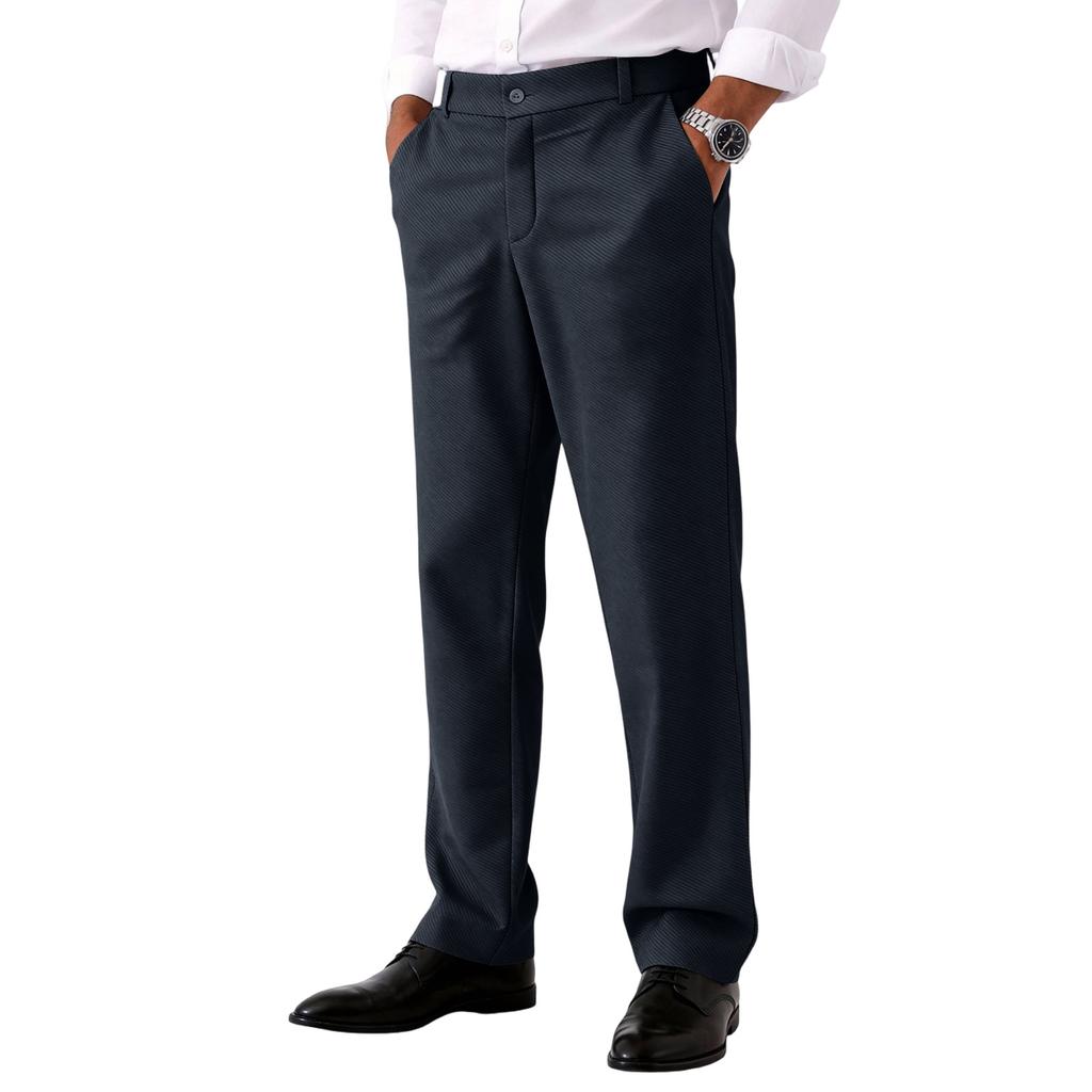 Men's English Gentleman Slim Fit Straight Leg Dress Pants | Casual Business Trousers For Commute