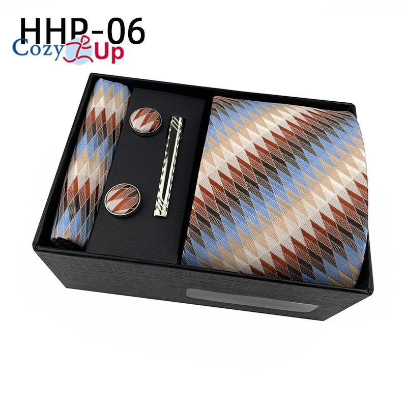 Cozy Up 6 Pieces Set Paisley Men's Tie Including Tie Square Scarf Cuff Tie Clip Gift Box
