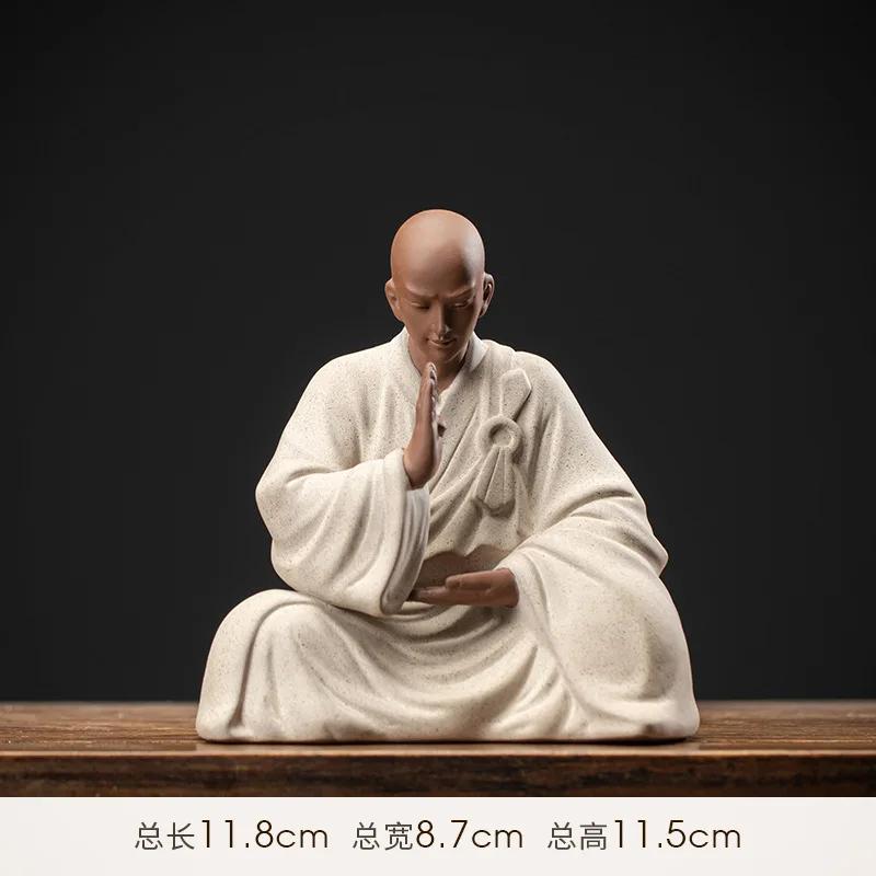 

Нове креативне китайське фіолетове пісочне чаювання, петінг дзен, невелике прикраса ченця, керамічне оформлення вітальні, чайної церемонії