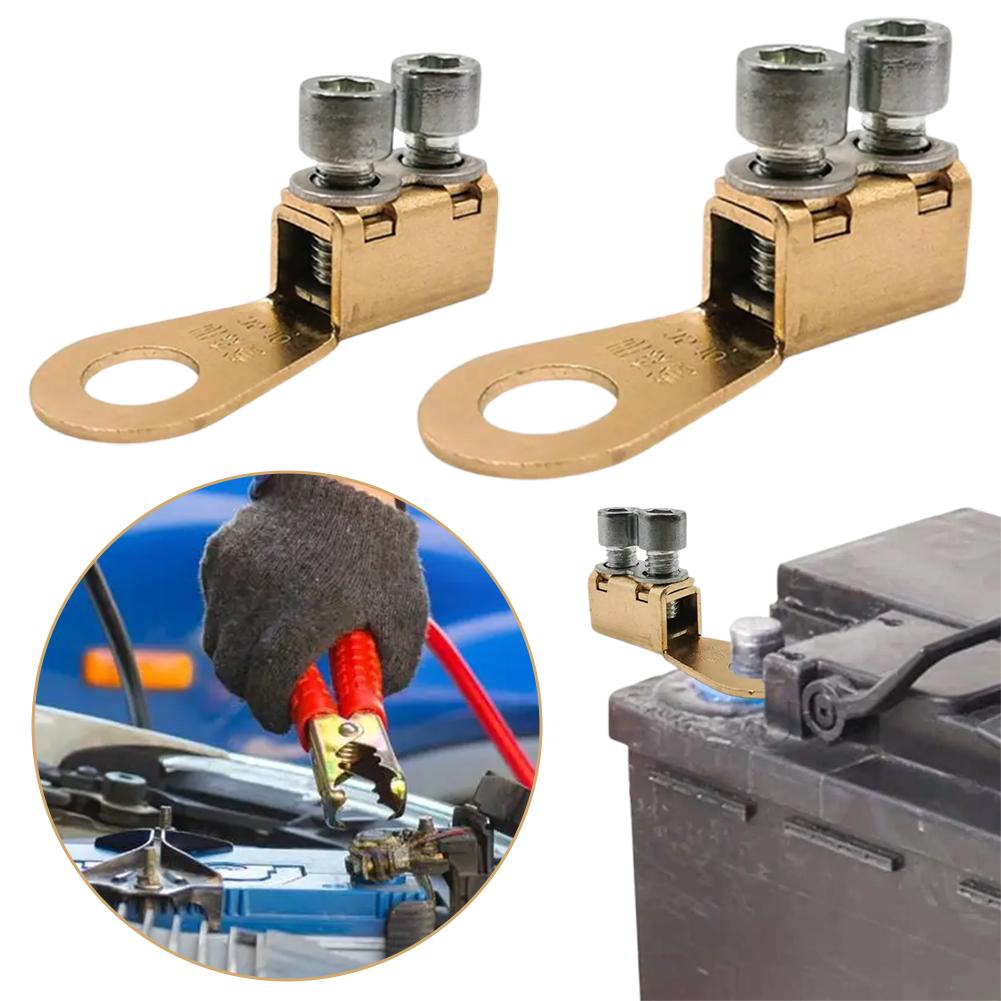 Car Battery Terminal Blocks Pure Copper Cable Ends Block Clip Post Wear-Resistant Junction Battery Terminals Car Accessorie C7B9