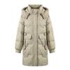 White Eiderdown Down Jacket Women's Long Loose New Middle-aged and Elderly Autumn and Winter Plus Size Hooded Down Jacket
