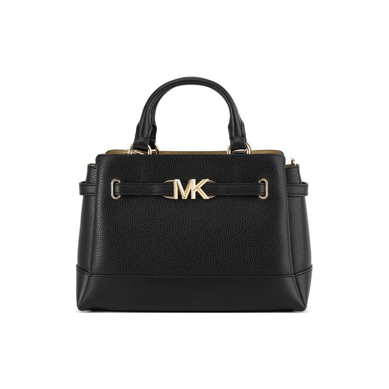 Michael Kors Mk Reed Classic Solid Color Portable Commuter Leather And Synthetic Leather Handbag Women handbag Black 35S3G6RS1T-001
