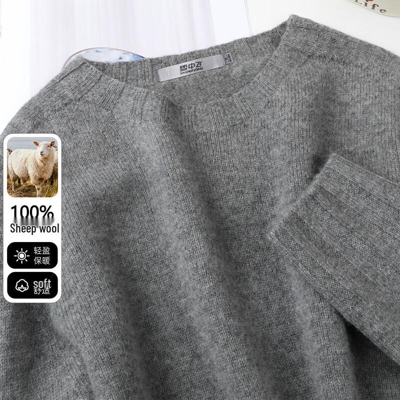 

SNOWFLYING Women s 100% Merino Wool Round Neck Sweater L