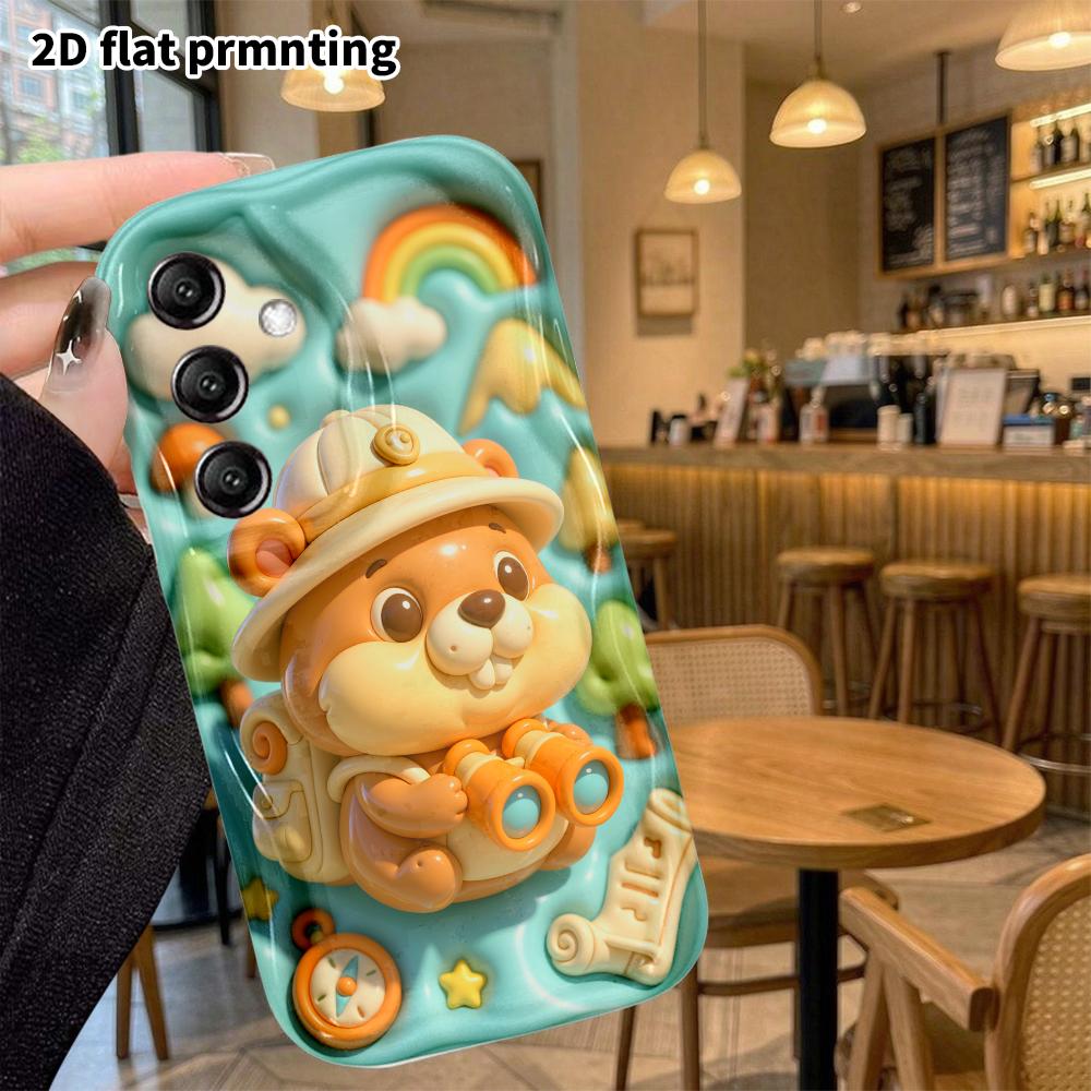 Phone Case: 2D flat, suitable for Samsung Galaxy A34 A35 M05 M06 S20 S22 S21 FE Plus 5G protective case, brown little beaver, perfect Christmas and Ha