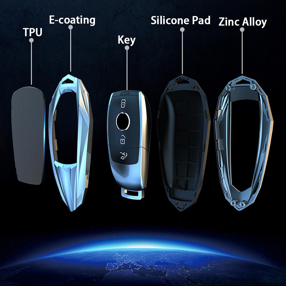 Zinc Alloy Car Key Case For Mercedes Benz E Class W213 W205 E200 E260 E300 E320 Amg Cla Remote Fob Shell Case