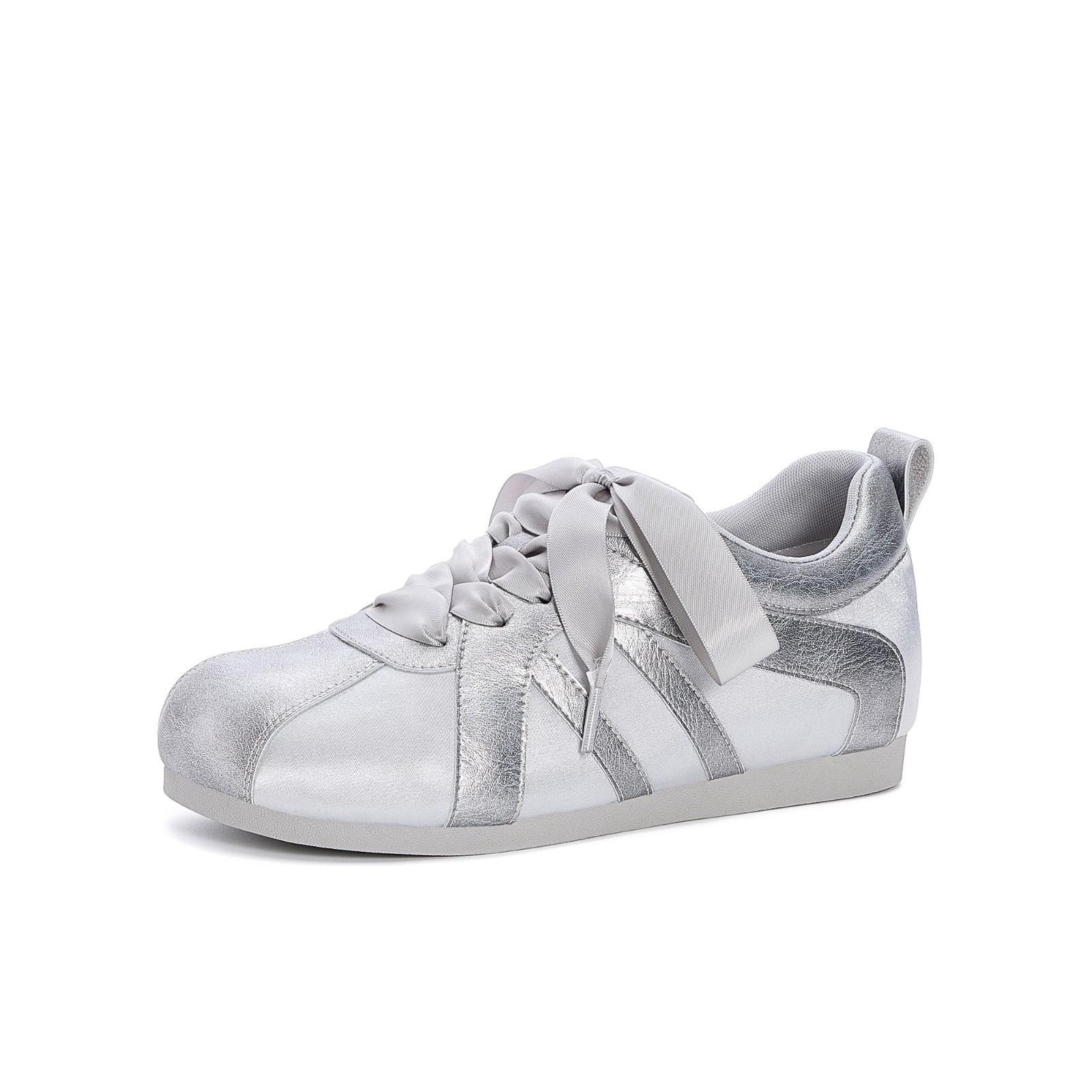 

Кроссовки женские в стиле балета с квадратной головкой, немецкие, модные, универсальные, удобные, дышащие, повседневные, спортивные, Forrest Gump, 2025 37 серебряный