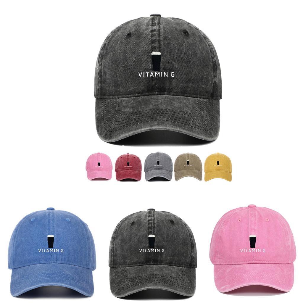 Vitamin G Letter Baseball Cap With Retro Style And Adjustable Fit For Outdoor Activities