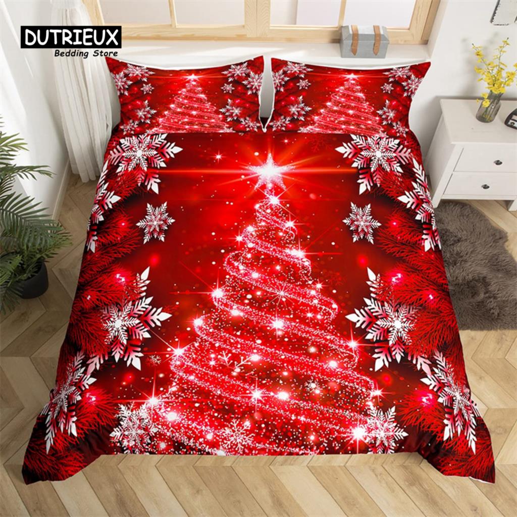 Christmas Tree Duvet Cover Set Christmas Theme Bedding Set Soft Comfortable Breathable Duvet Cover For Bedroom Guest Room