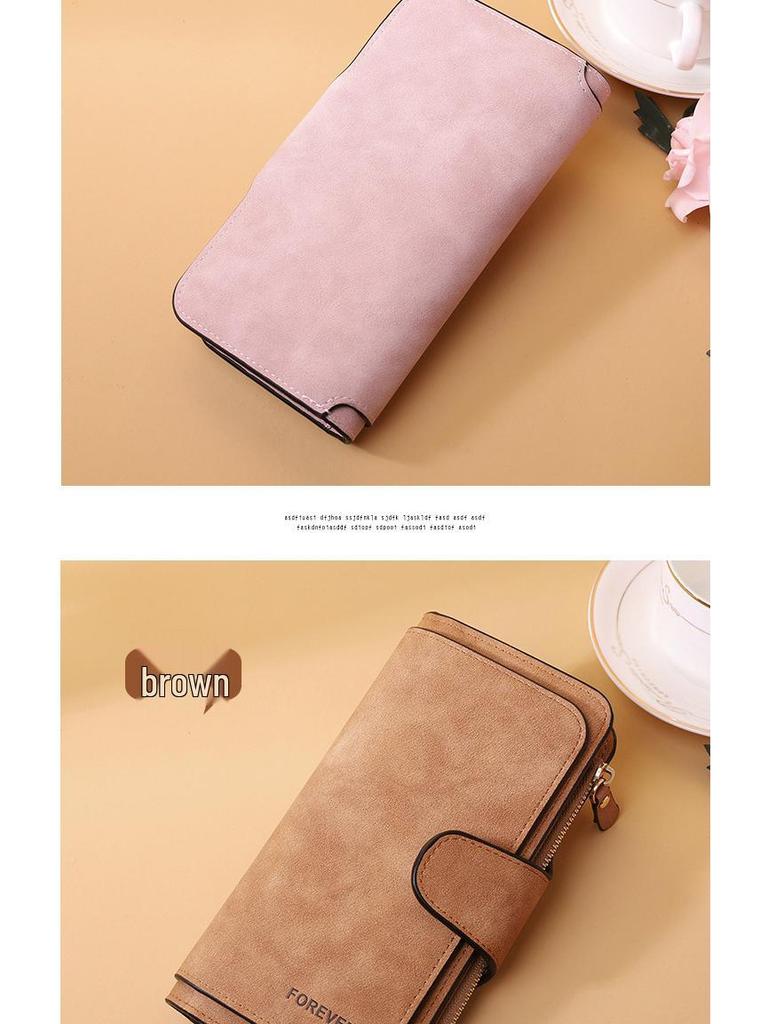 High-End Ladies Tri-Fold Wallet: Frosted PU, Multi-Card Slots, Coin Purse