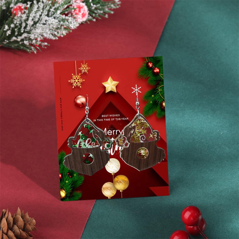 Fully Managed Eco-Friendly Acrylic Earrings, Personalized Christmas Tree Star Earrings