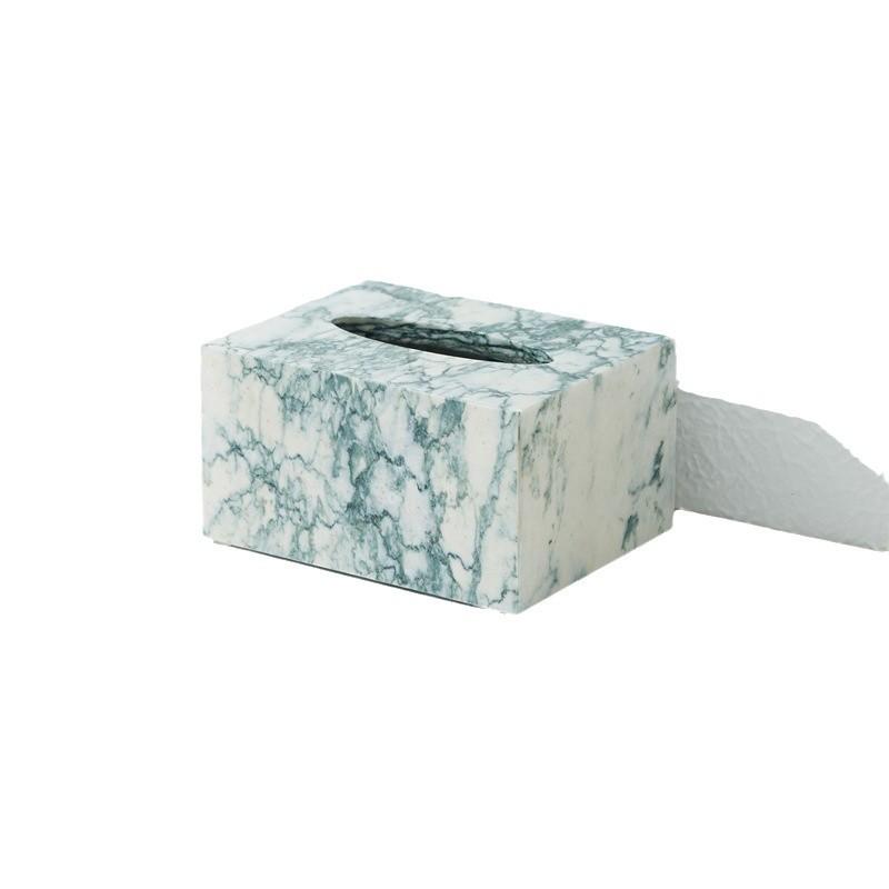 Modern Minimalist Marble-Style Tissue Box Living Room Bathroom Hotel Lounge Premium Paper Towel Holder
