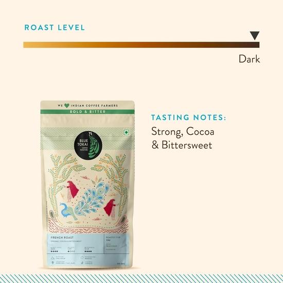 Blue Tokai Coffee Roasters French Roast - Dark Roast | Turkish Grind 1Kg | 100% Arabica Beans | Specialty Coffee | Freshly Roasted Ground Coffee