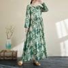 2025 New Floral Vacation Style Travel Round Neck Vintage Dresses