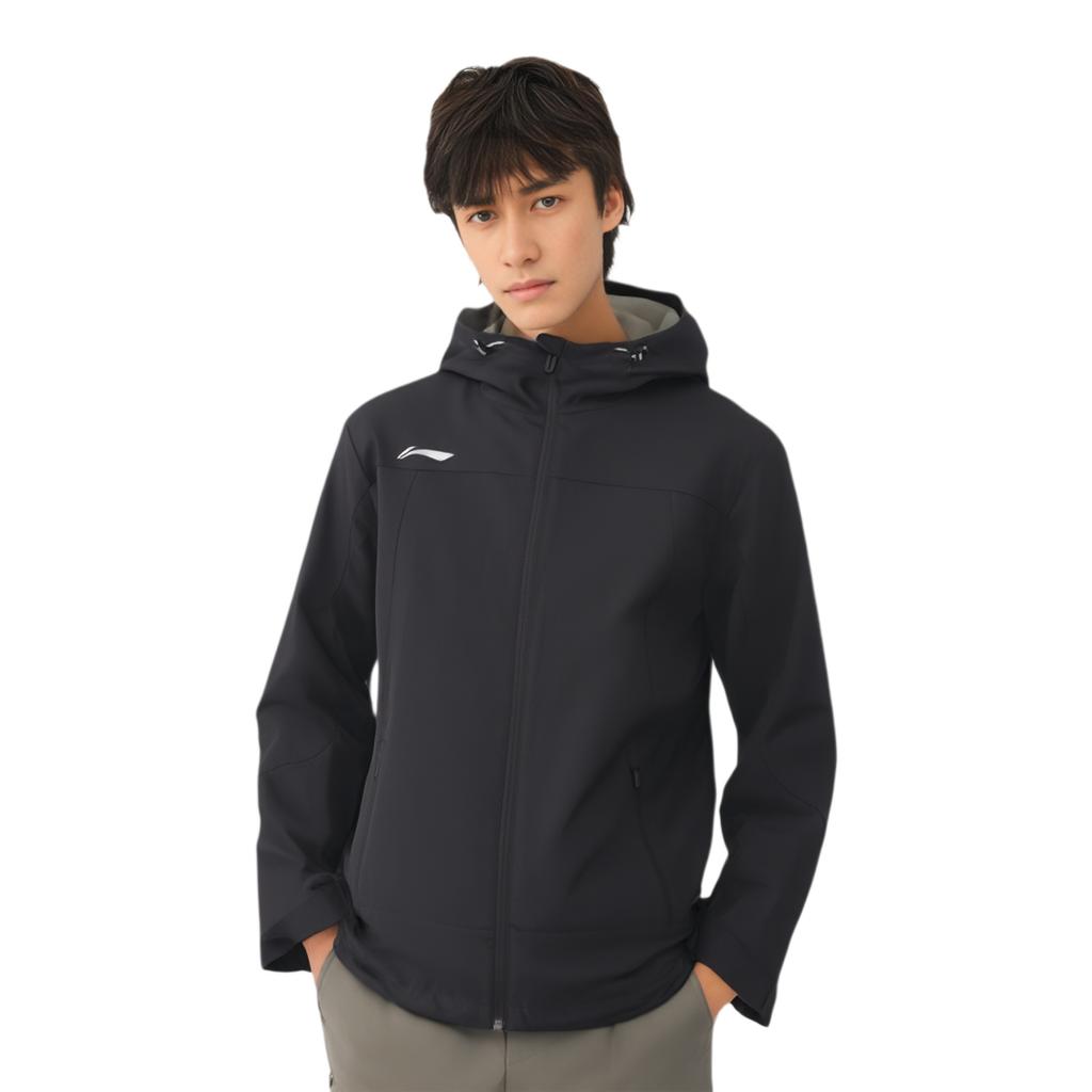 Li Ning Sports Lifestyle Series Casual Hooded Sports Jacket Men Jackets Black AFDSC15-1