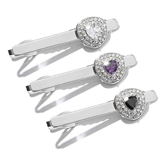 Krawattenklammer Funkelnde Strasssteine Abnehmbares Design Kragenclip Hochzeitsanzüge Trauzeugen Business Formelle Anlässe Accessoires