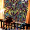 Colorful Bird Leaves Electrostatic Stickers for Window Displays Glass Sticker Double-sided Printing Visible