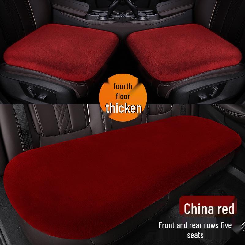 Plush Car Seat Cushion - Thickened, Warm, Universal for All Seasons, 3-Piece Set