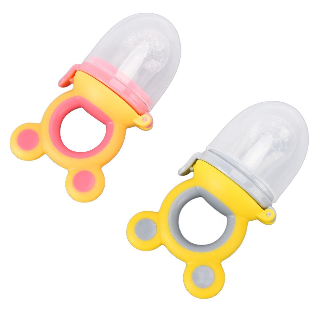 2pcs Baby Food Fruit Feeder Pacifier Cute Safe Self Feeding Nipple Teething Toy for Infant Toddler