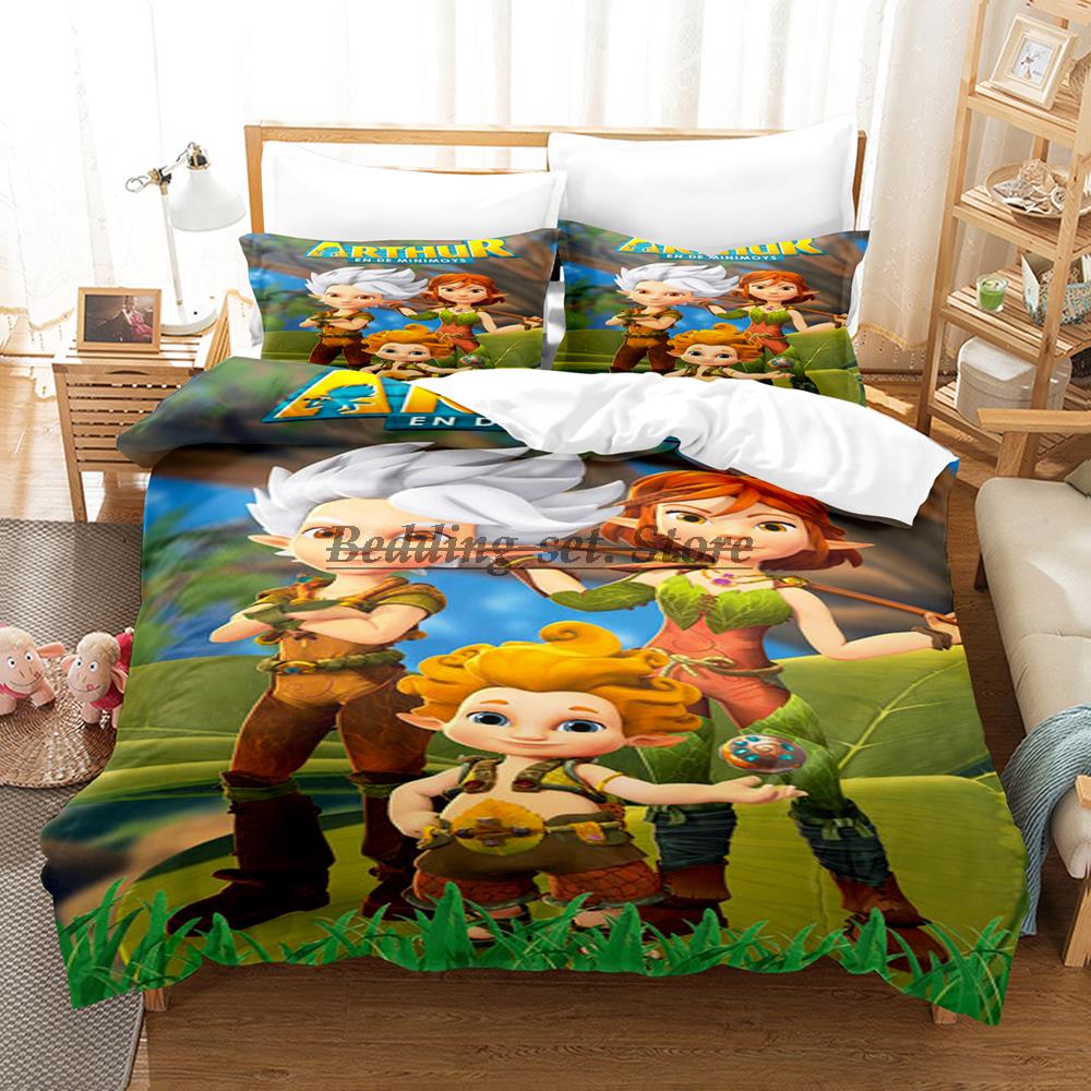 Arthur Et Les Minimoys Bedding Set Single Twin Full Queen King Size Bed Set Aldult Kid Bedroom Duvetcover Sets 2023 Bed Sheet