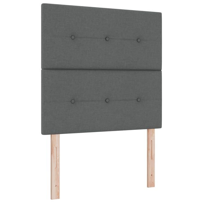 VidaXL Lit Box Spring avec Matelas Gris Foncé 120x200 cm Tissu 3339610