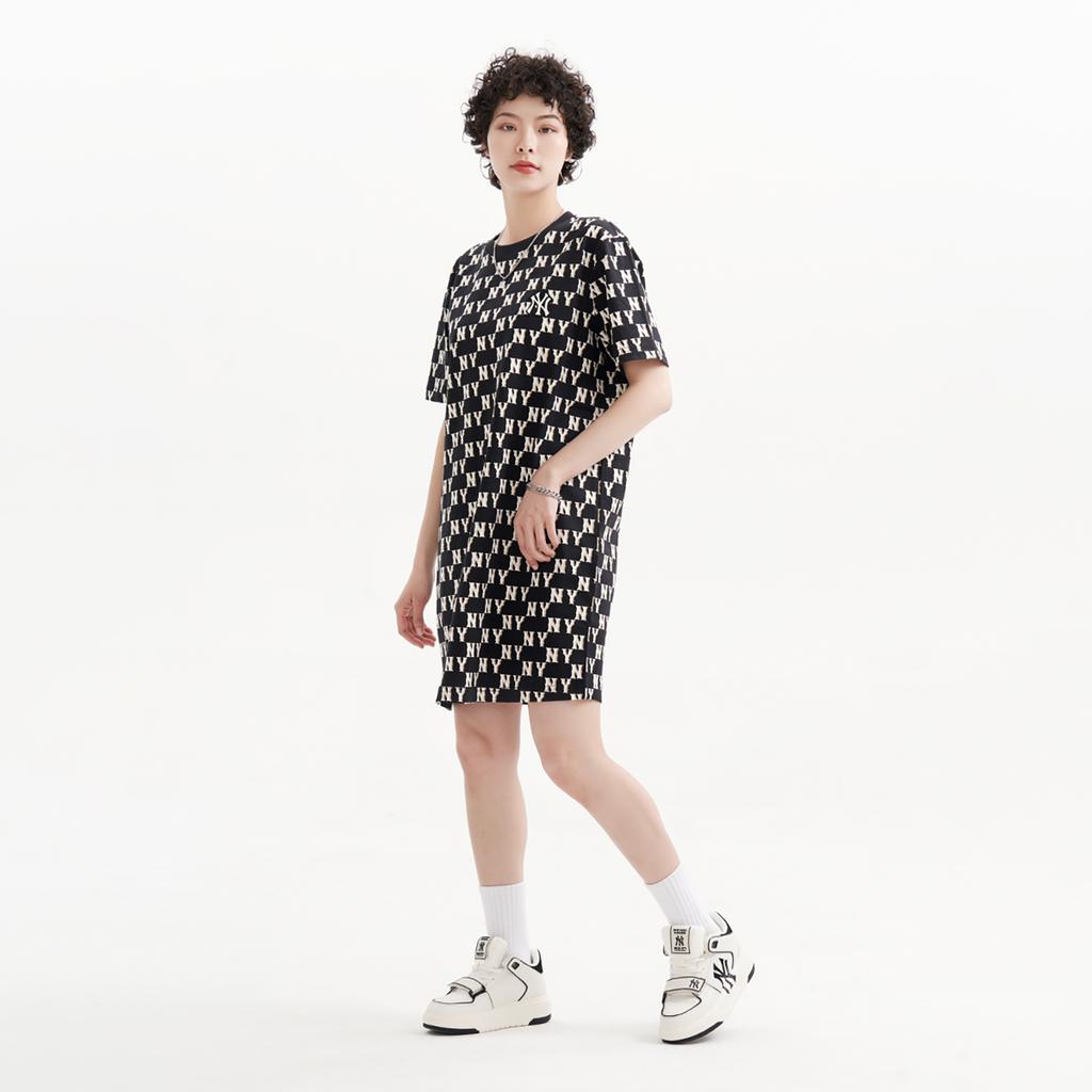 New MLB Short Sleeved Dress Women's Black 3FOPM0133-50BKS